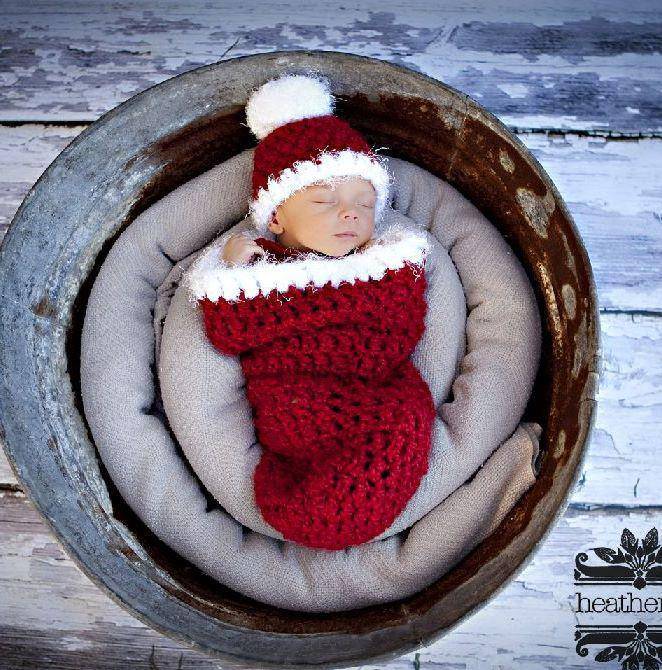 Christmas Santa Newborn Cocoon - Beautiful Photo Props