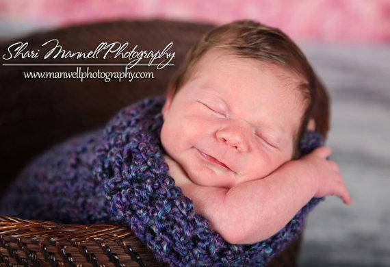 Purple Blue Newborn Cocoon - Beautiful Photo Props