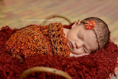 Wildfire Orange Newborn Baby Cocoon - Beautiful Photo Props