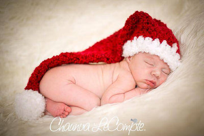 Newborn Santa Elf Pom Hat - Beautiful Photo Props