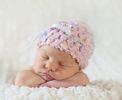 Newborn Baby Hat Soft Pink Confetti - Beautiful Photo Props