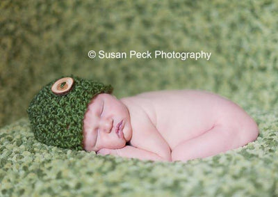 Newborn Baby Beanie Hat Grass Green - Beautiful Photo Props