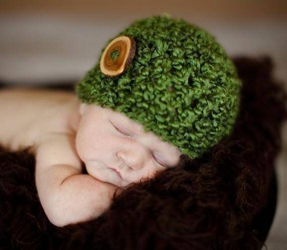 Newborn Baby Beanie Hat Grass Green - Beautiful Photo Props