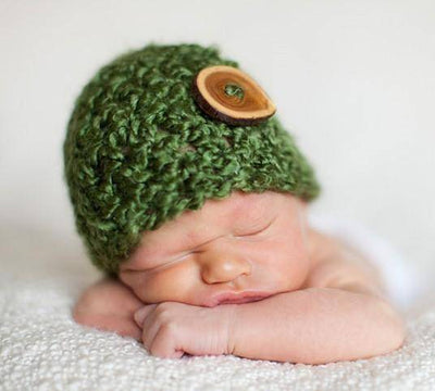 Newborn Baby Beanie Hat Grass Green - Beautiful Photo Props