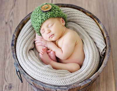Newborn Baby Beanie Hat Grass Green - Beautiful Photo Props
