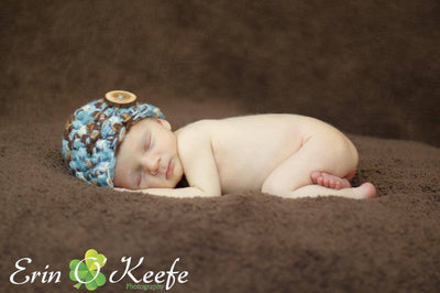Blue Camo Newborn Hat - Beautiful Photo Props