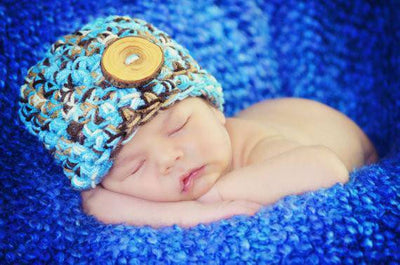 Blue Camo Newborn Hat - Beautiful Photo Props