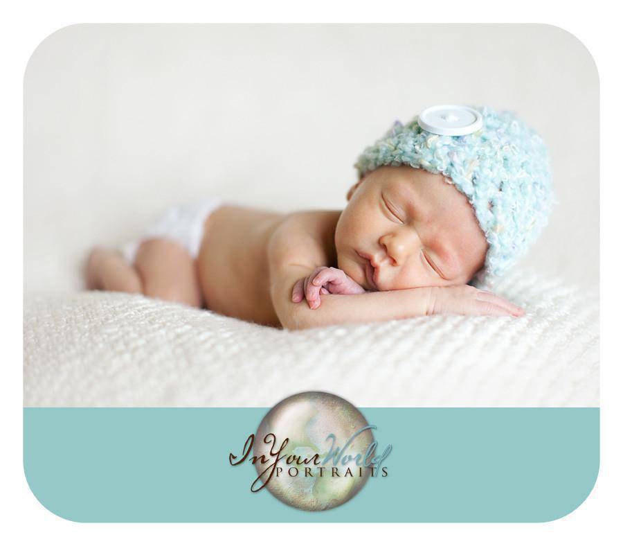 Baby Blue Confetti Newborn Hat - Beautiful Photo Props