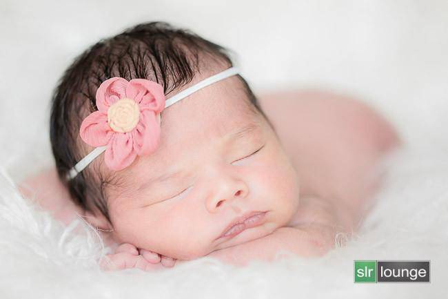 Pink Gauze Flower Skinny Headband - Beautiful Photo Props