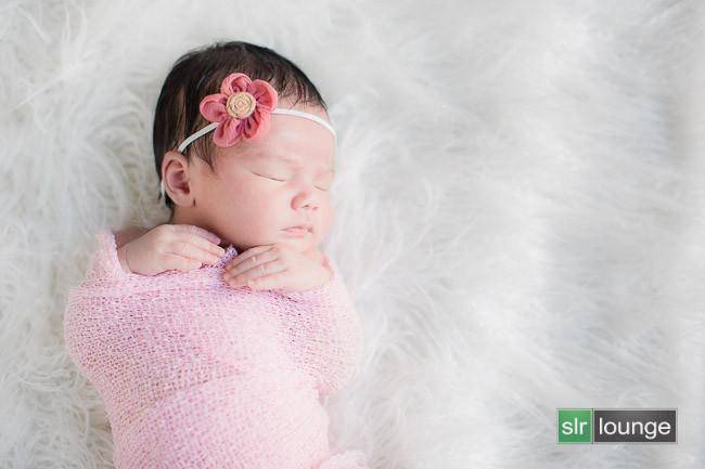 Pink Gauze Flower Skinny Headband - Beautiful Photo Props