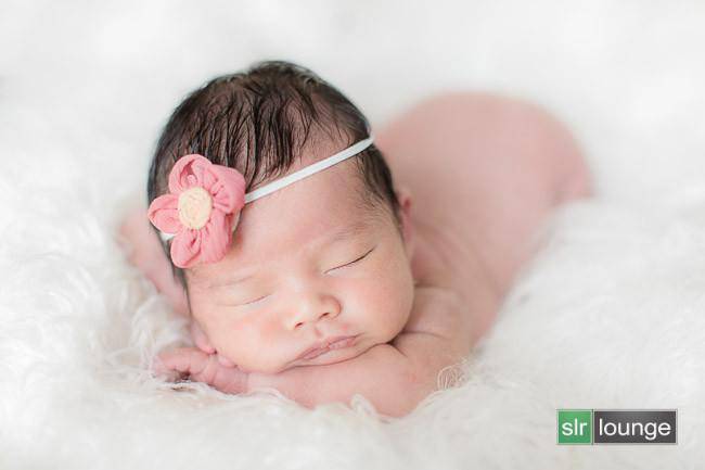 Pink Gauze Flower Skinny Headband - Beautiful Photo Props