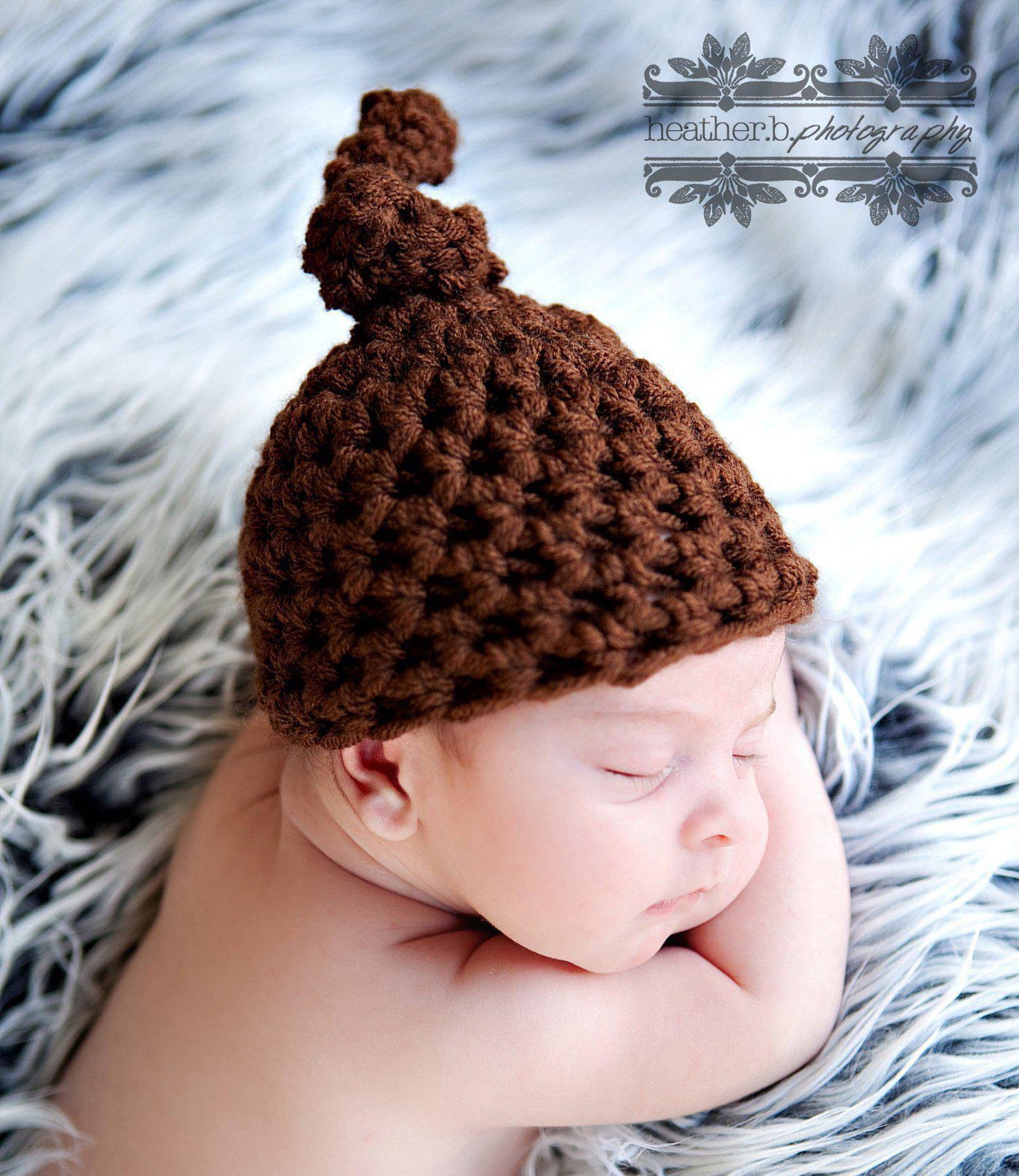 Brown Newborn Knot Hat - Beautiful Photo Props