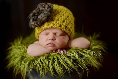 Citron Yellow Newborn Flower Cloche Hat - Beautiful Photo Props
