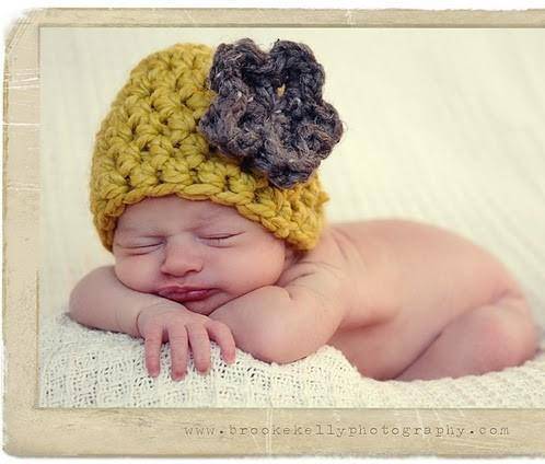 Citron Yellow Newborn Flower Cloche Hat - Beautiful Photo Props