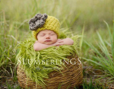 Citron Yellow Newborn Flower Cloche Hat - Beautiful Photo Props