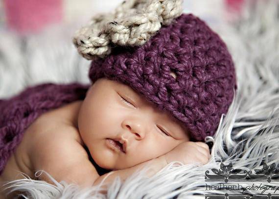 Purple Newborn Flower Hat - Beautiful Photo Props
