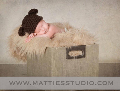 Brown Teddy Bear Newborn Hat - Beautiful Photo Props