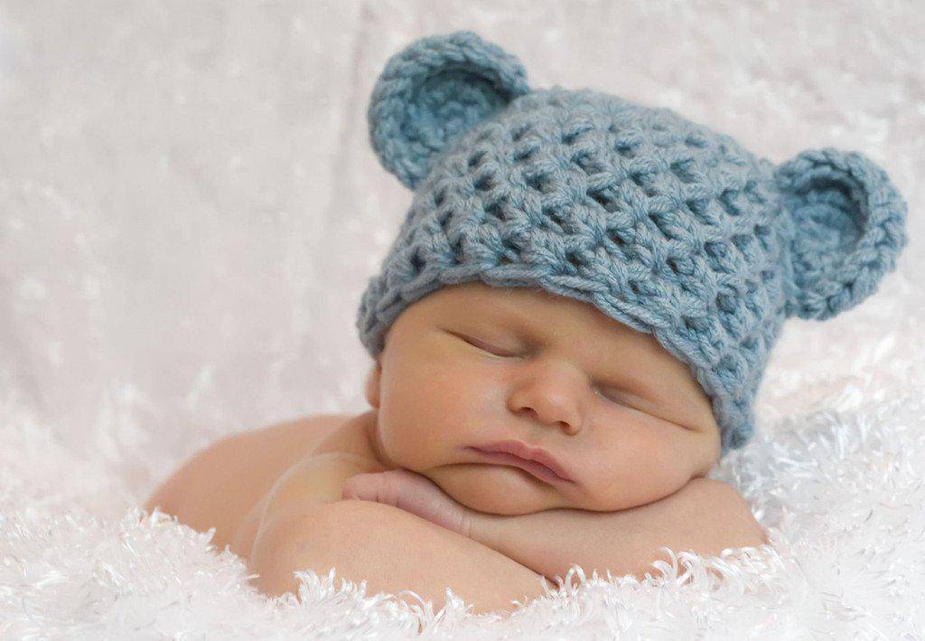 Blue Newborn Teddy Bear Hat - Beautiful Photo Props