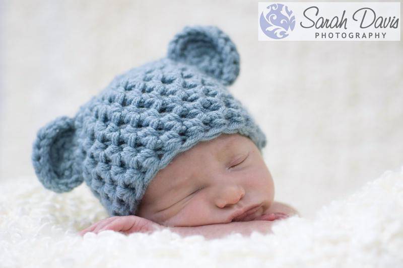 Blue Newborn Teddy Bear Hat - Beautiful Photo Props