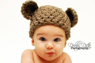 Chunky Brown Newborn Teddy Bear Hat - Beautiful Photo Props