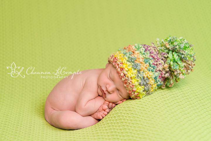 Lime Rainbow Pom Hat - Beautiful Photo Props