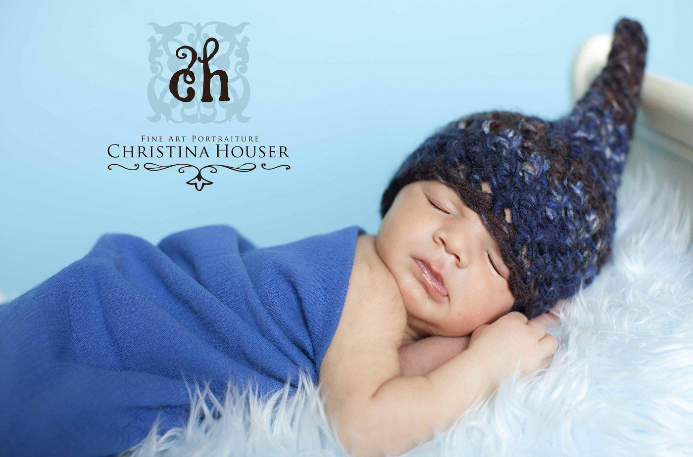 Blue Jean Newborn Gnome Hat - Beautiful Photo Props