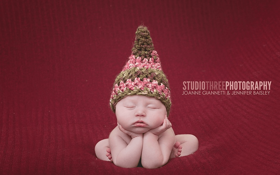 Brown Pink Newborn Gnome Hat - Beautiful Photo Props