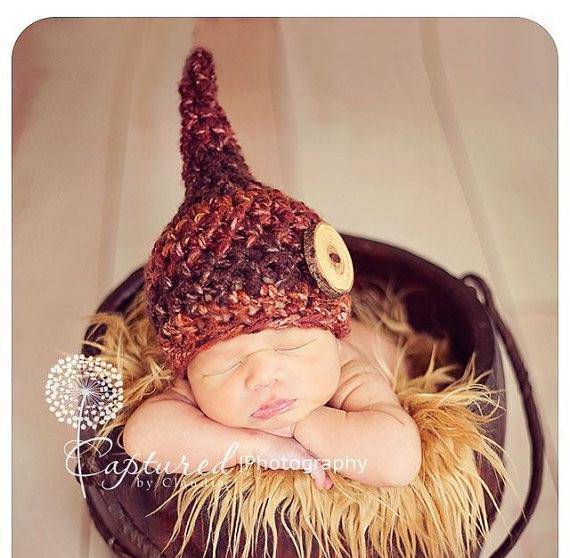 Chocolate Newborn Gnome Hat - Beautiful Photo Props