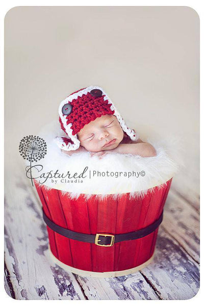 Santa Newborn Aviator Hat - Beautiful Photo Props