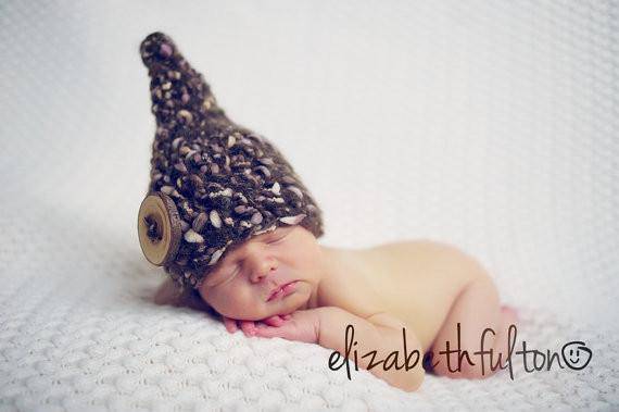 Brown Pebbles Newborn Gnome Hat - Beautiful Photo Props