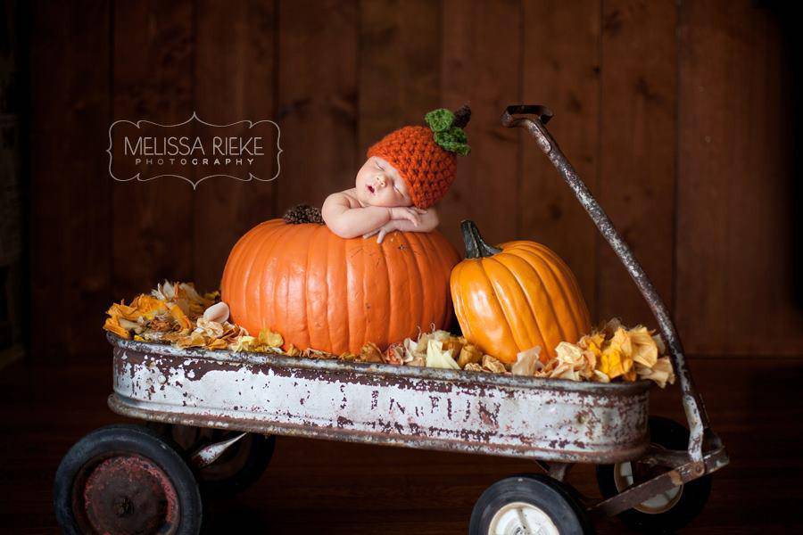 Pumpkin Orange Newborn Knot Hat - Beautiful Photo Props