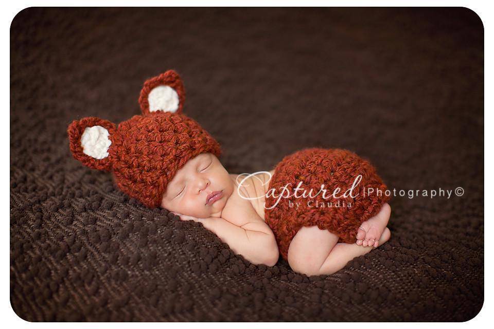 Little Fox Hat Diaper Cover Set Newborn Baby - Beautiful Photo Props