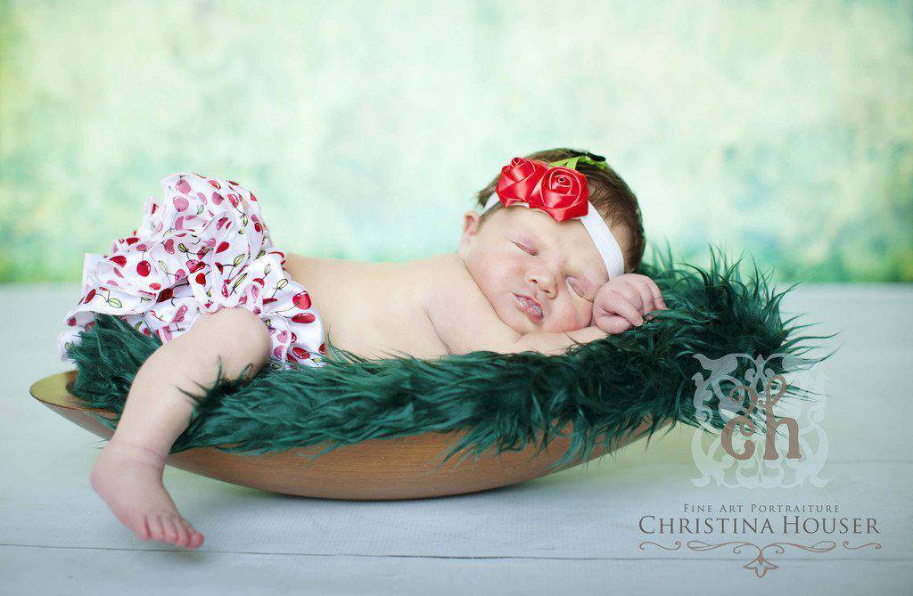 Hunter Green Mongolian Fur Nest Photography Prop Rug Newborn Baby - Beautiful Photo Props