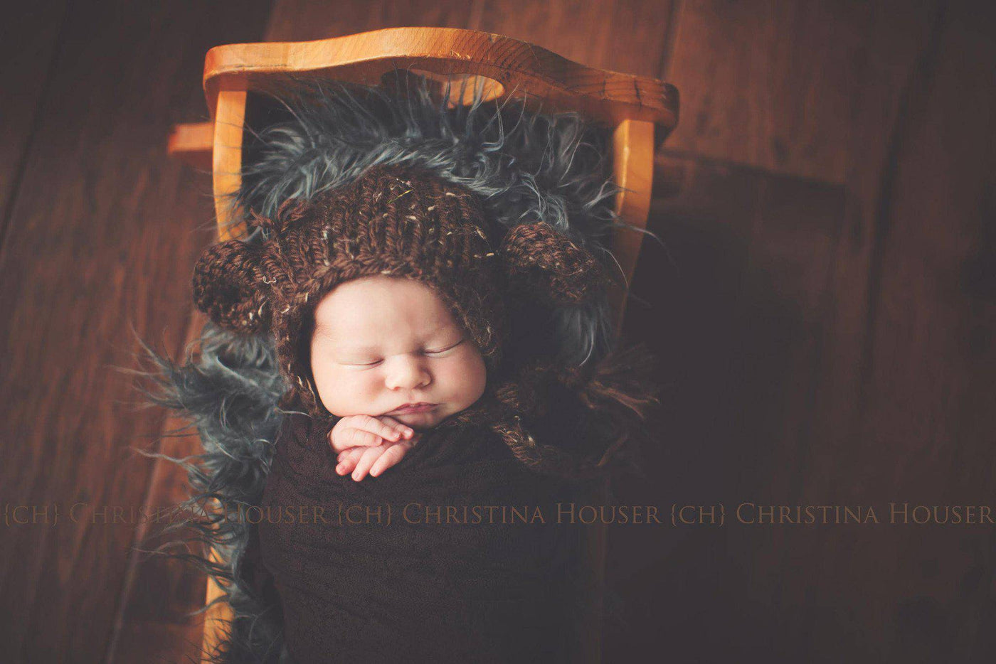 Gray Mongolian Fur Nest Photography Prop Rug Newborn Baby - Beautiful Photo Props