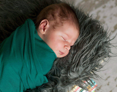 Gray Mongolian Fur Nest Photography Prop Rug Newborn Baby - Beautiful Photo Props