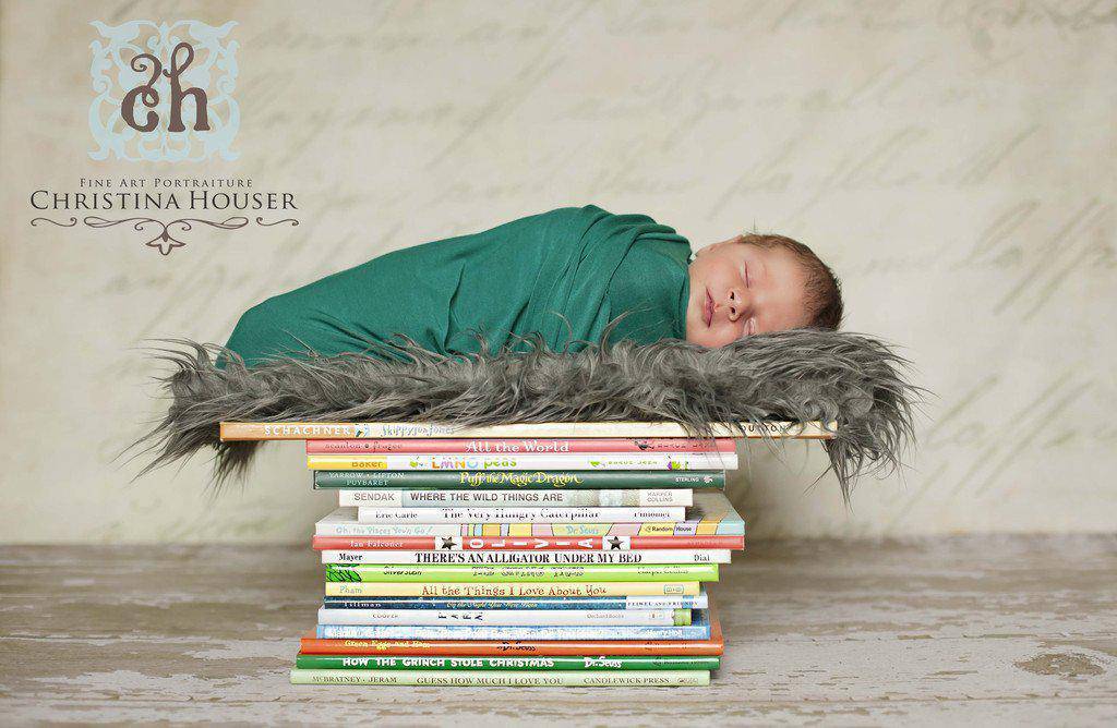 Gray Mongolian Fur Nest Photography Prop Rug Newborn Baby - Beautiful Photo Props