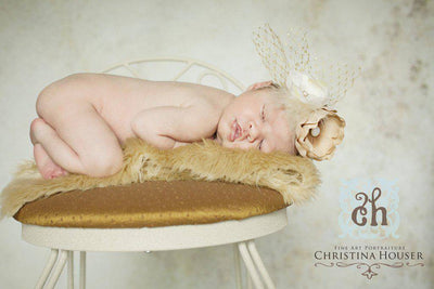 Beige Fur Photography Prop Rug Newborn Baby - Beautiful Photo Props