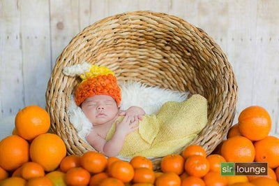 Candy Corn Hat Handspun Merino Newborn Photography Prop - Beautiful Photo Props