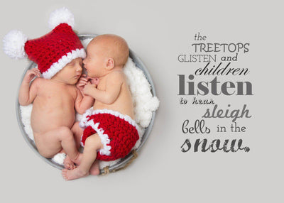 Santa's Sack Hat Diaper Cover Set Fluffy - Beautiful Photo Props