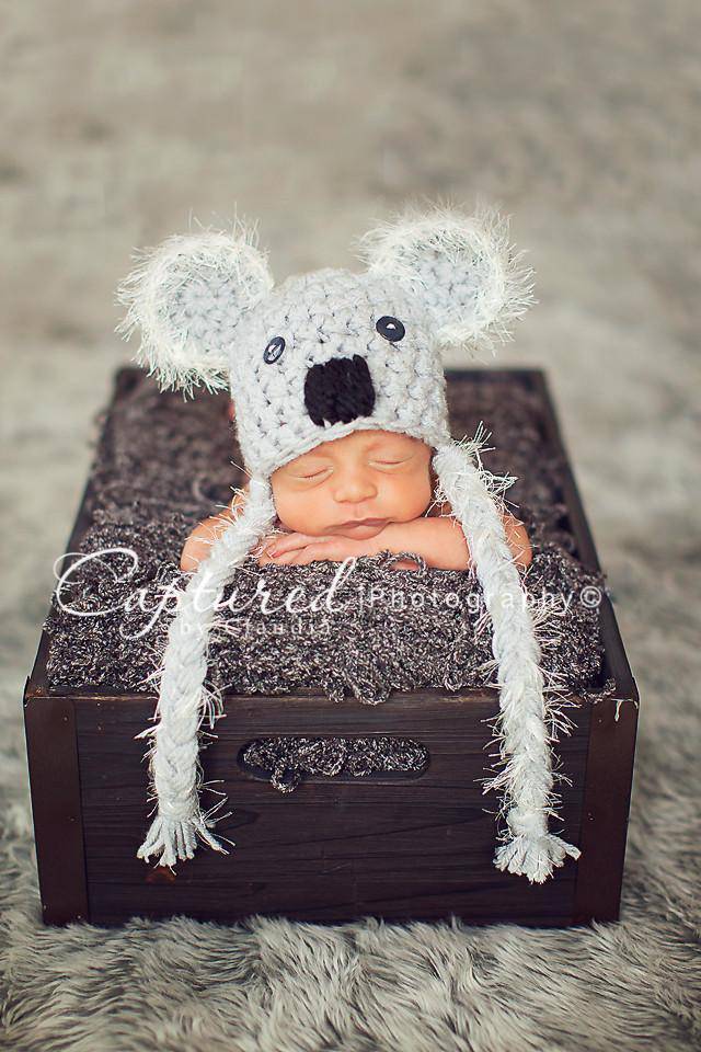 Koala Bear Baby Hat - Beautiful Photo Props