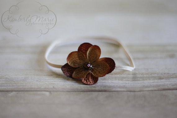 Simple Brown Flower Headband Handmade - Beautiful Photo Props