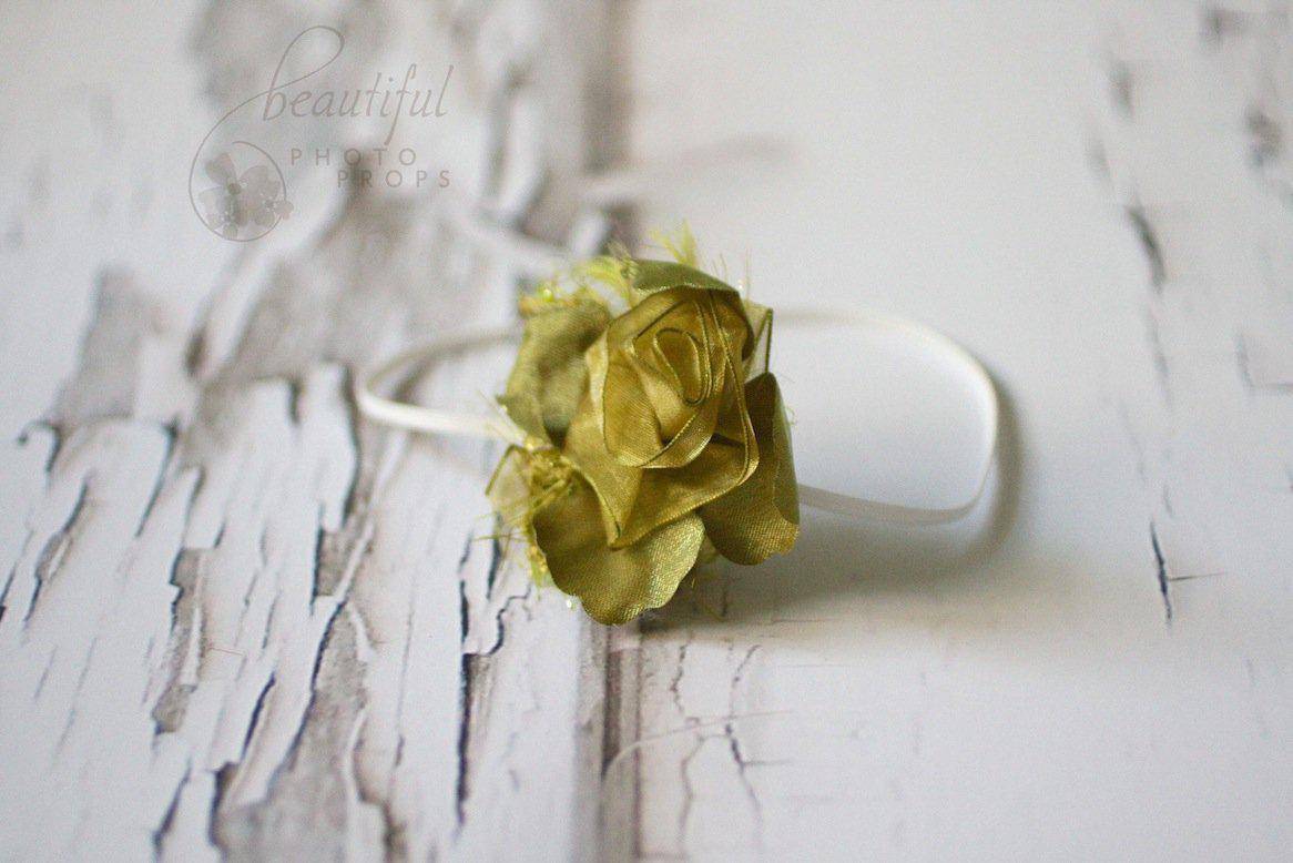 Olive Green Fairy Flower Headband - Beautiful Photo Props