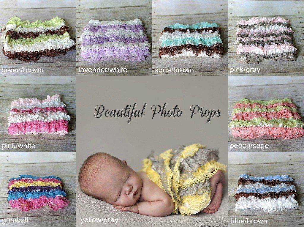 Striped Lace Rompers - 10 Color Combos - Beautiful Photo Props