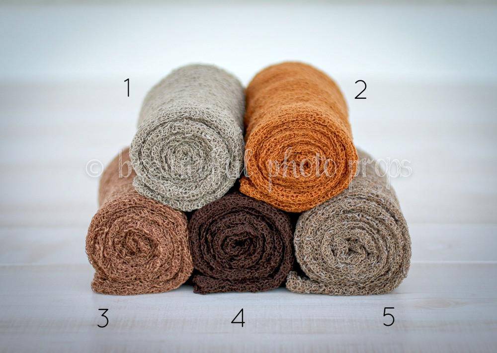 Stretch Knit Wraps Brown Tones - Beautiful Photo Props