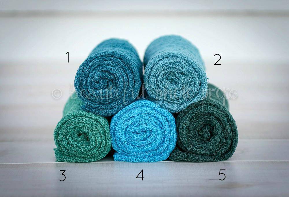 Stretch Knit Wraps Sea Tones - Beautiful Photo Props