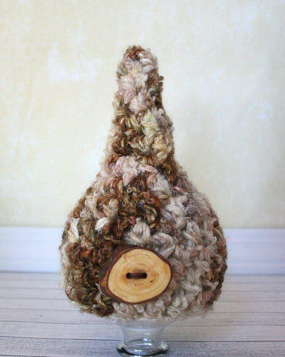 Merino Gnome Button Hat Newborn Brown Beige - Beautiful Photo Props