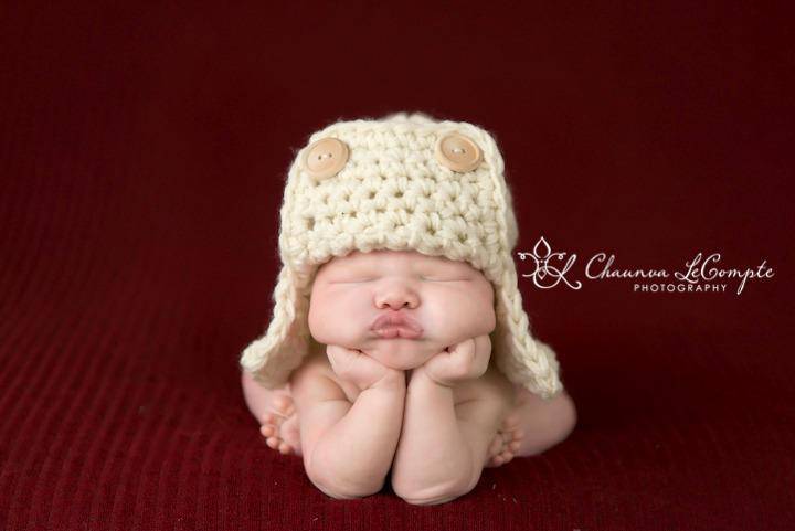 Natural Cream Newborn Aviator Hat - Beautiful Photo Props