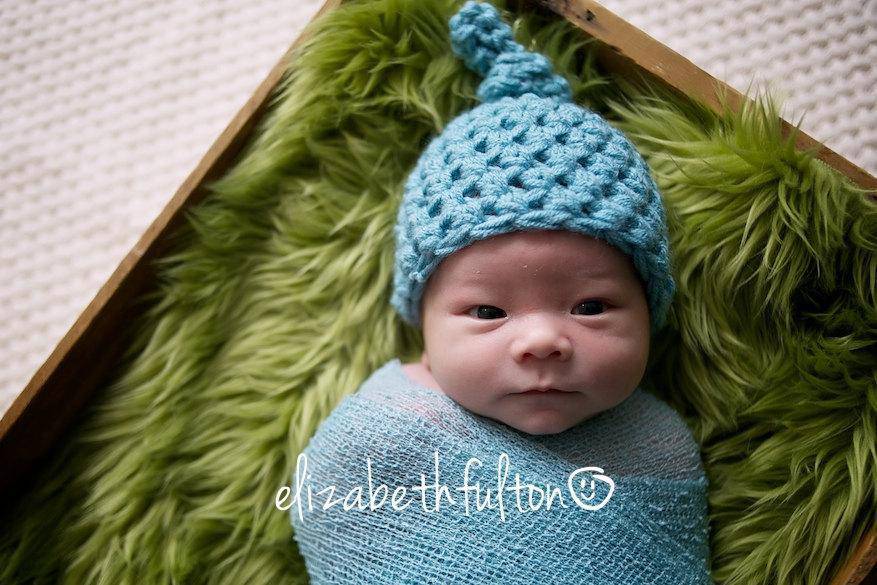 Baby Blue Newborn Knot Hat - Beautiful Photo Props