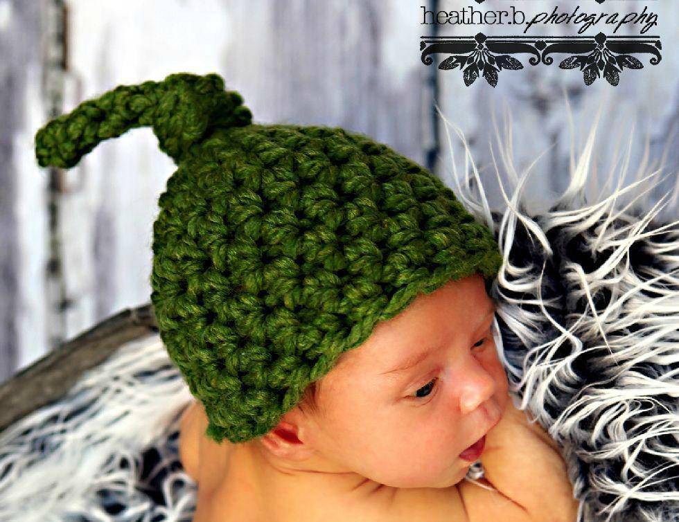 Pea Pod Green Newborn Knot Hat - Beautiful Photo Props