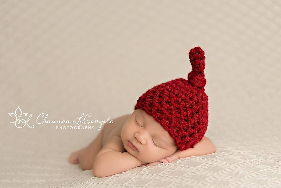 Red Newborn Knot Hat - Beautiful Photo Props